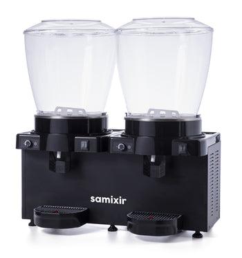 Panaromik Analog Twin Soğuk İçecek Dispenseri, 22+22 Lt. - Karıştırıcılı - Siyah - Samixir
