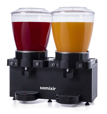 Panaromik Analog Twin Soğuk İçecek Dispenseri, 22+22 Lt. - Karıştırıcılı - Siyah - Samixir