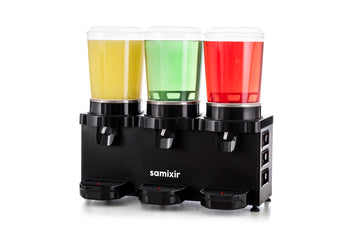 Soğuk İçecek Dispenseri, 10+10+10 L, Analog, Panoramik, Karıştırıcılı - Siyah - Samixir