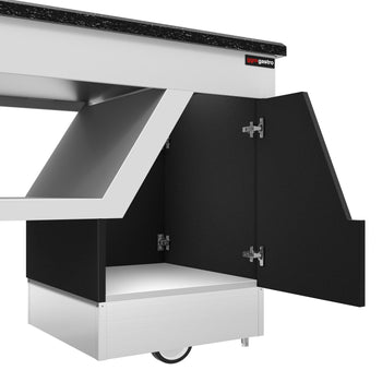 Sıcak Açık Büfe Tezgahı BELFAST - 2300mm - 3 Reşo Kaplı & Tekerlekli