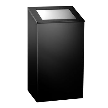 İtme Kapaklı/İtme Kapak Çöp Kutusu/Çöp Kovası - 38 Litre - Siyah