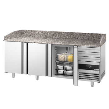 Pizza Hazırlık Tezgahı   - 2150x800mm - 3 Kapılı & 3 Çekmeceli