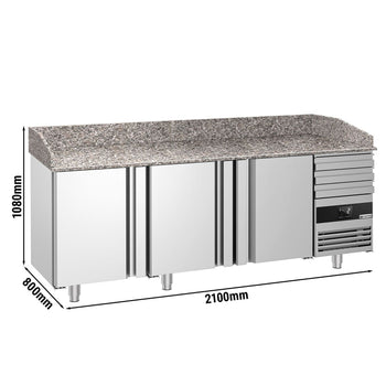 Pizza Hazırlık Tezgahı   - 2150x800mm - 3 Kapılı & 3 Çekmeceli