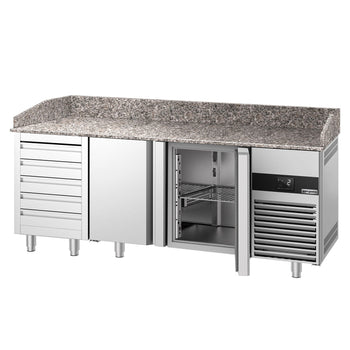 Pizza Hazırlık Tezgahı   - 2100x800mm - 3 Kapılı & 6 Çekmeceli