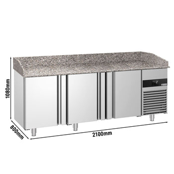 Pizza Hazırlık Tezgahı   - 2100x800mm - 3 Kapılı