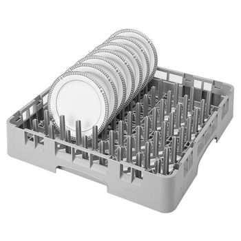 Bulaşık Yıkama Sepeti / Tabak Yıkama 1/1 - 9x9 Bölmeli - 500x500 mm - Gri - CAMRACK® | CAMBRO