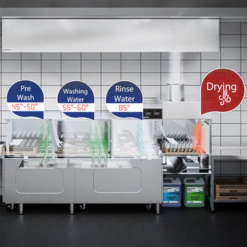 Konveyörlü Bulaşık Makinesi - Dijital - 31 kW - Kurutuculu - Besleme Tablası Sol