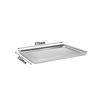 Paslanmaz Çelik Yemek Taşıma Tepsisi - Kenarlı - 375x250x40 mm - (20 Adet)
