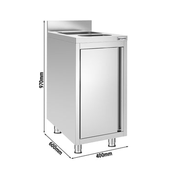 Dolaplı Lavabo Tezgahı – Evyeli ve Çöp Kutulu - 650x600 mm