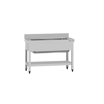 Tencere Yıkama Tezgahı ECO - 1000x700mm - Alt Raflı & 1 Evyeli