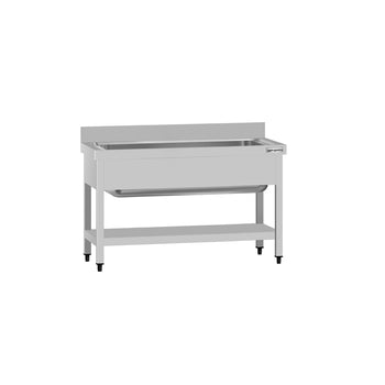 Tencere Yıkama Tezgahı ECO - 1200x700mm - Alt Raflı & 1 Evyeli