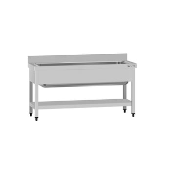 Tencere Yıkama Tezgahı ECO - 1400x700mm - Alt Raflı & 1 Evyeli