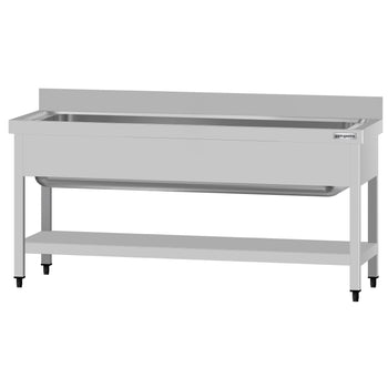 Tencere Yıkama Tezgahı ECO - 1600x600mm - Alt Raflı & 1 Evyeli