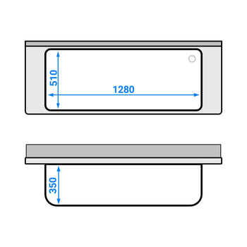 Tencere Yıkama Tezgahı ECO - 1600x600mm - Alt Raflı & 1 Evyeli
