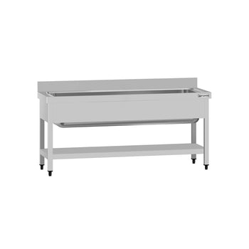 Tencere Yıkama Tezgahı ECO - 1600x700mm - Alt Raflı & 1 Evyeli