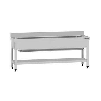 Tencere Yıkama Tezgahı ECO - 1800x700mm - Alt Raflı & 1 Evyeli