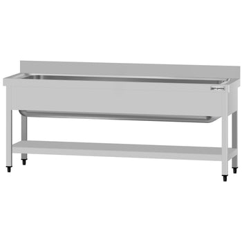 Tencere Yıkama Tezgahı ECO - 1800x700mm - Alt Raflı & 1 Evyeli