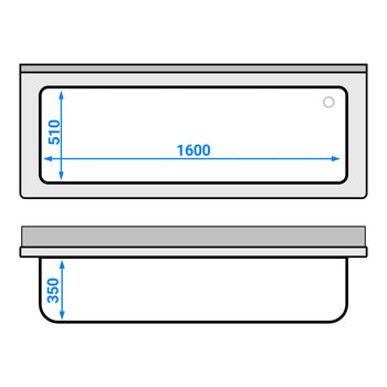 Tencere Yıkama Tezgahı ECO - 1800x700mm - Alt Raflı & 1 Evyeli
