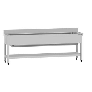 Tencere Yıkama Tezgahı ECO - 2000x700mm - Alt Raflı & 1 Evyeli