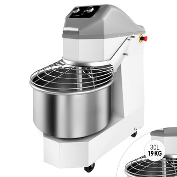 Hamur Yoğurma Makinesi - 30 Lt. / 19 kg - 2 Hız Ayarlı - Sabit Hazneli ve Tekerlekli - Zamanlayıcı Fonksiyonlu