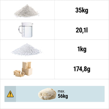 Hamur Yoğurma Makinesi - 60 Lt. / 56 kg - 2 Hız Ayarlı - Sabit Hazneli ve Tekerlekli - Zamanlayıcı Fonksiyonlu