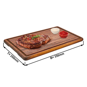 Biftek Pleyti - İroko Ahşap - 350x250mm - (6 adet)