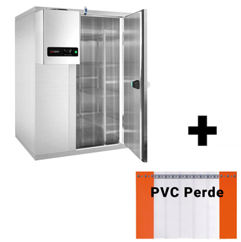 Paslanmaz Çelik Derin Dondurucu Oda - 1800x1500mm - 3,47m³ - Derin Dondurucu Ünite & Pvc perde dahil