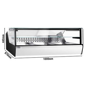 Balık ve Et için Set Üstü Soğutmalı Vitrin - 870mm - 3x GN 1/1 için