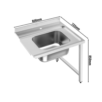 Giriş Tezgahı - 800 mm - Sağdan Montajlı - 1 Lavabolu - DSHI1080WD için
