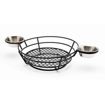 Çift Sosluklu Büyük Yuvarlak Ekmek-Patates Sunum Sepeti - 50 Adet - Alba