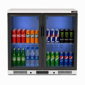 Bar Arkası Şişe Soğutucu - 2 Kapılı - Inox - 900×520×900
