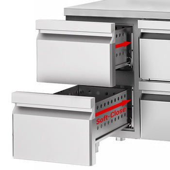 Soğutmalı tezgah PREMIUM - 1400x700mm - 4 çekmeceli - dijital termostat