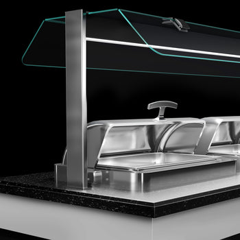 Sıcak Açık Büfe Tezgahı BELFAST - 2300mm - 3 Reşo Kaplı & Tekerlekli