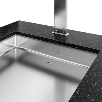 Sıcak Açık Büfe Tezgahı BELFAST - 1600mm - Benmarili& Tekerlekli - 4x GN 1/1 için