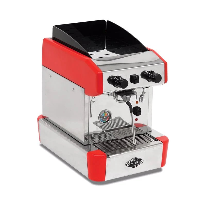 Kırmızı Yarı Otomatik Capuccino ve Espresso Makinesi - 1 Gruplu