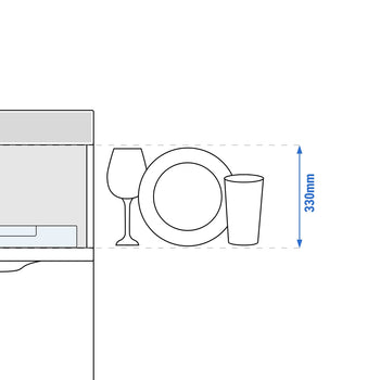 Bardak Yıkama Makinesi - 3,30 kW - Deterjan, Parlatıcı & Tahliye Pompalı