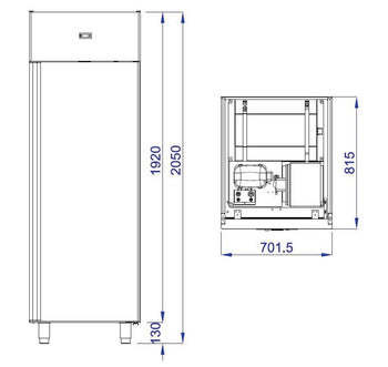 Derin Dondurucu   - GN 2/1 - 700 Litre - 1 Kapılı