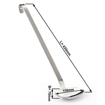 Sos Kaşığı - Ø110mm - Uzunluk: 430mm - Paslanmaz Çelik - (4 Adet)