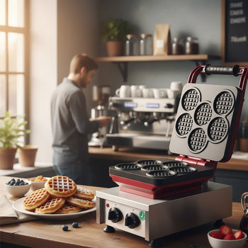 Tekli Yuvarlak Mini Belçika Waffle Makinesi - Elektrikli - Zamanlayıcılı