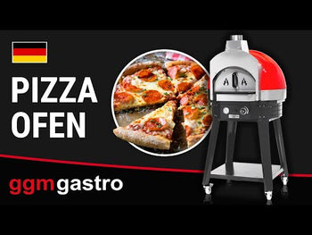 Gazlı Pizza Fırını - Manuel - Taban Çerçevesi Dahil (Kırmızı)