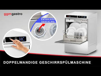 Çift Cidarlı Endüstriyel Bulaşık Makinesi Set Altı - Dokunmatik Kontrol Paneli - 3,6kW - 50x50cm Sepetli - Deterjan ve Parlatıcı Pompalı