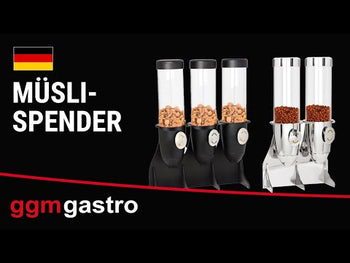 Mısır Gevreği Dispenseri - FRESH+EASY - Tekli - Ø115mm - Siyah - Dönme Mekanizması - 1 Plastik Hazne - 3,7L