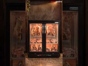 Dry Aged Et Yaşlandırma Dolabı - 920x550x910mm - Çift Cam Kapılı - Siyah - Paslanmaz Çelik