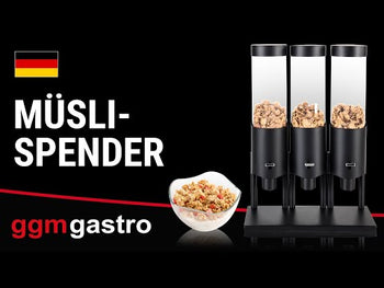 Mısır Gevreği Dispenseri - FRESH+EASY - üçlü - Siyah - Kollarla Çıkarma