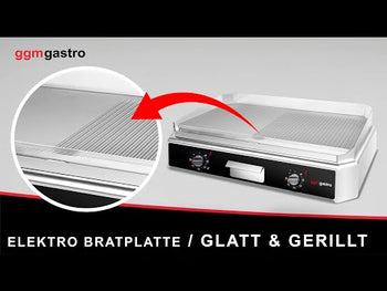 Elektrikli Kızartma Izgarası - 5 kW - Düz + Oluklu Pleyt