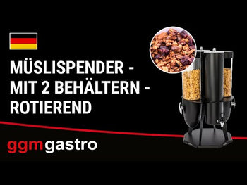 Mısır Gevreği ve Süt Dispenseri - Çiftli - Döner - Ø120mm - Beyaz - Dönme Mekanizması - 2 Plastik Hazne - 2x3,7L - Paslanmaz Çelik Stand