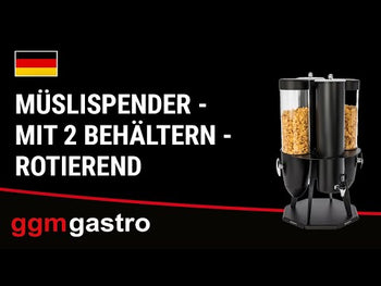 Mısır Gevreği ve Süt Dispenseri - Çiftli - Döner - Ø120mm - Beyaz - Dönme Mekanizması - 2 Plastik Hazne - 2x3,7L - Paslanmaz Çelik Stand