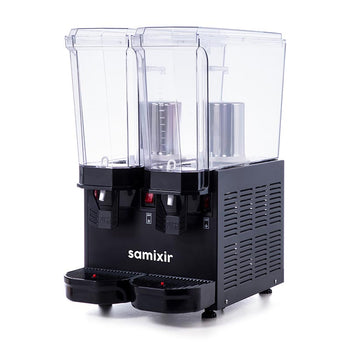 Klasik Twin Soğuk İçecek Dispenseri, 20+20 Lt. - Fıskiyeli ve Karıştırıcılı - Siyah - Samixir