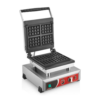 Dörtlü Kare Model Waffle Makinesi - Elektrikli - SilverInox