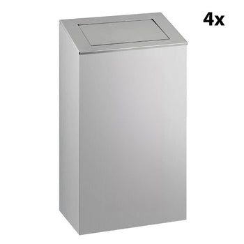 Basmalı Kapaklı/Pedallı Çöp Kutusu - 4 Adet - 38 Litre